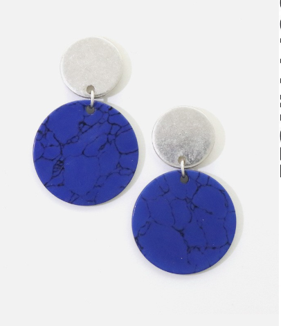 French earrings simple art earrings Klein blue earrings
