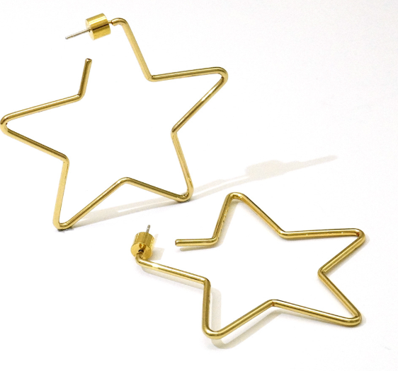 Vintage star earrings metal geometric shape earrings