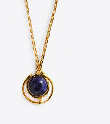 Women's 18K Gold Planet Necklace blue necklace High-end jewelry