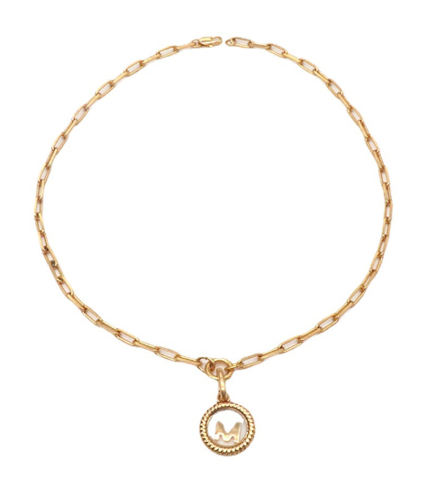 Geometric chain letter chain necklace women's metal letter pendant