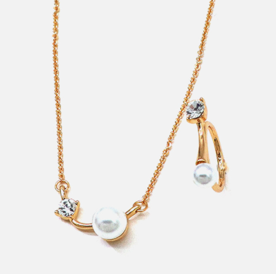 French pearl set freshwater pearl necklace ring versatile gentle and elegant jewelry for women