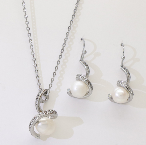 Pearl Hollow Set Galaxy Necklace Luxury All-match Earrings yomi jewelry