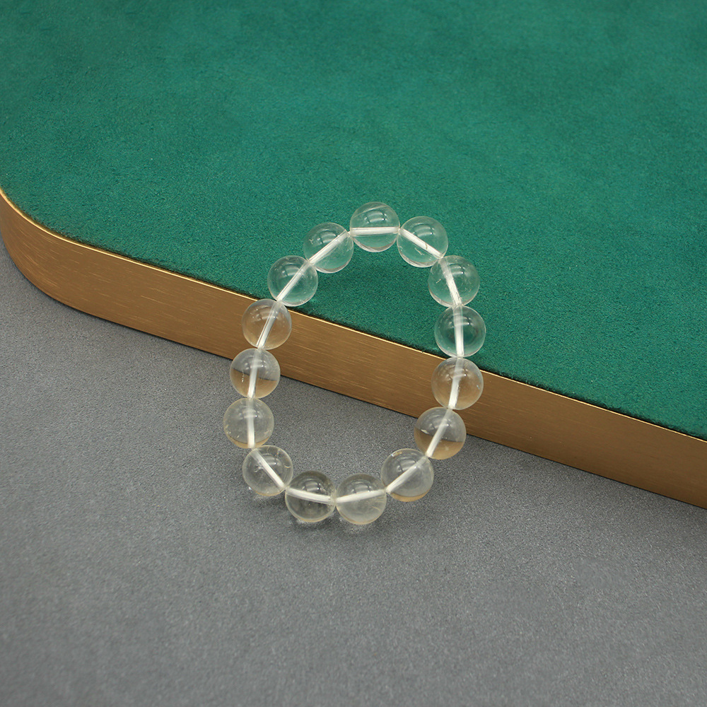 Natural white crystal bracelet 13MM micro-cotton white crystal beaded stacking single bracelet Brazilian crystal
